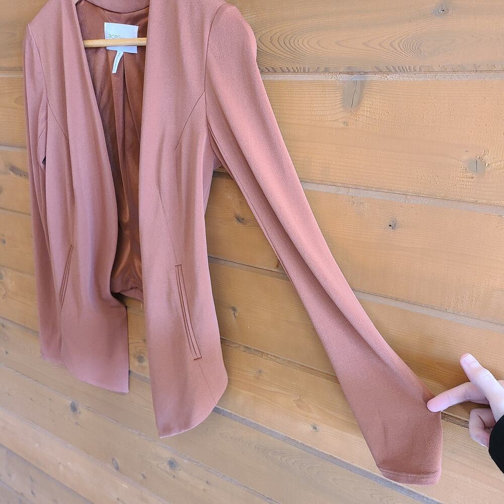 BCBGeneration Tuxedo Blazer Rust Open Front Blazer Jacket XS Long Sleeve - Picture 4 of 8